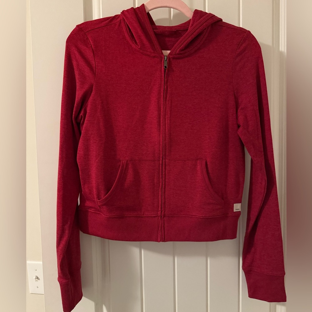Like New - Vuori Halo mini zip up hoodie; Color: Strawberry, size Small